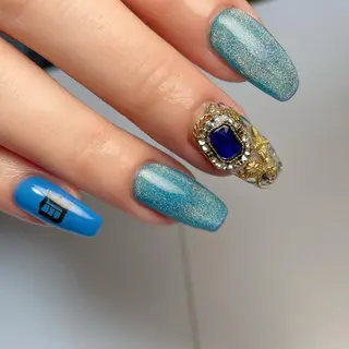 ロング ネイル 下妻ネイルサロン/ 持ちの良いネイルのネイルデザイン