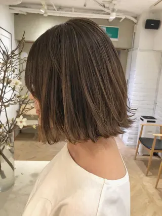 ミディアム ボブ/縮毛矯正 🌟梅田盛一🌟のヘアスタイル