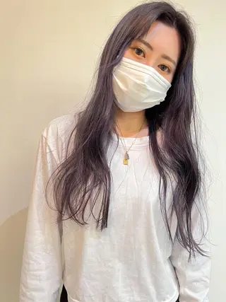 ロング カラー 顔周りレイヤー/韓国 ブリーチminamiのヘアスタイル