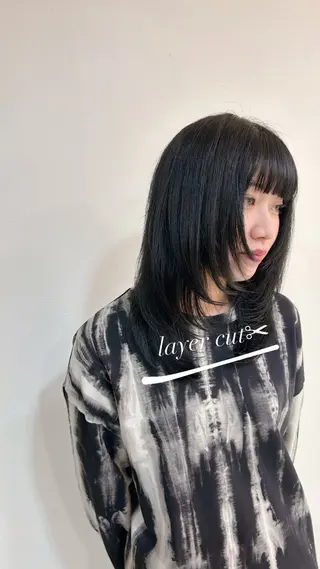 ミディアム 韓国🇰🇷ボブ✂︎ レイヤー✂︎三吉明人のヘアスタイル