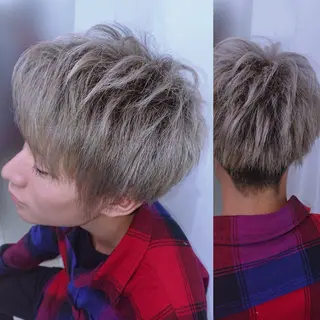 ショート カラー メンズ au栄矢場町 水素髪質改善Tのヘアスタイル