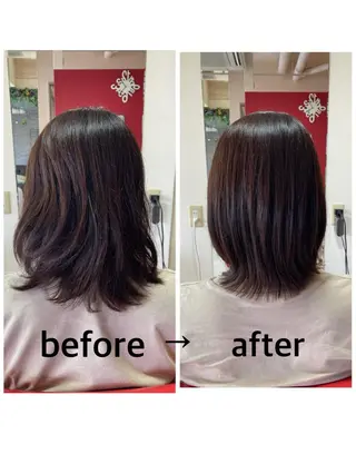 ミディアム ルーチェ【luce】ヘアリゾート宝塚歌劇前店所属・岸本 友子のヘアスタイル