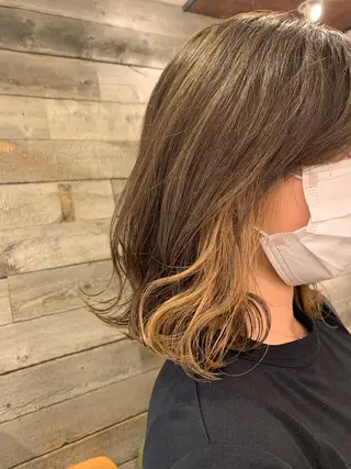 ミディアム カラー ヘアアレンジ kei🤎ベージュ /透明感カラー/博多のヘアスタイル
