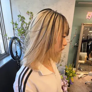 ミディアム カラー 店長 ハイトーン× 髪質改善/舘野 涼太のヘアスタイル