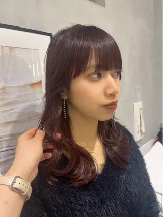 セミロング カラー ヘアアレンジ 似合わせカットカラー 💎モエのヘアスタイル