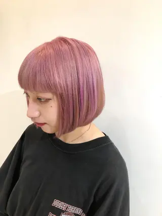 ショート カラー シールエクステ×美髪 改善/ヨシモトカンジのヘアスタイル