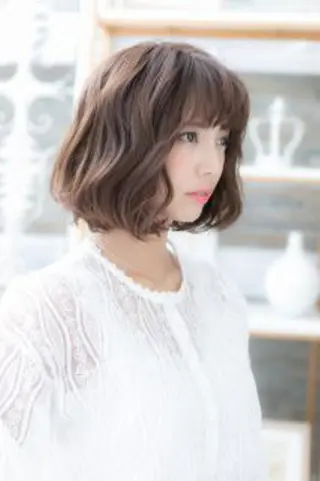 ミディアム カラー パーマ 出川 宙☘️のヘアスタイル