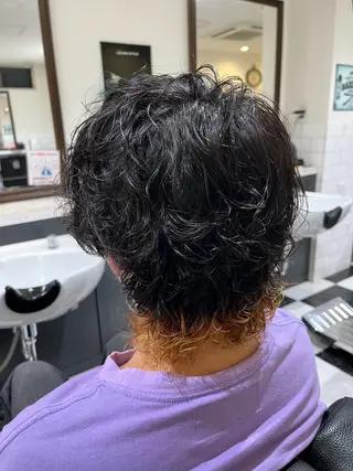 ミディアム パーマ ヘアアレンジ メンズ 似合わせカットパーマ 長峯丈士のヘアスタイル