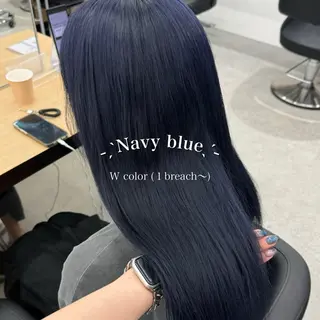 ロング カラー 暗髪🩶ラベンダー/ ブルー/ユウナ🤍のヘアスタイル