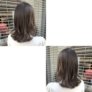 セミロング カラー 青沼夏未/オリーブ/ 寒色カラーのヘアスタイル