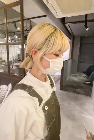 ミディアム 日比崚介🍀 おくれげ小顔カットのヘアスタイル