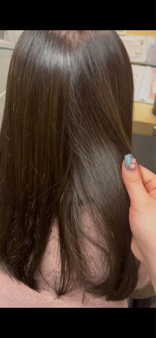 セミロング カラー 透明感カラー/縮毛/ chino🍀のヘアスタイル