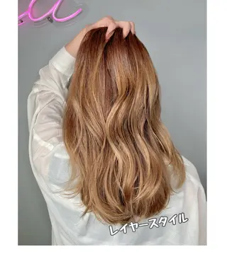 セミロング カラー パーマ ヘアアレンジ 二ヶ月綺麗なデザイン カット/星野六三四のヘアスタイル