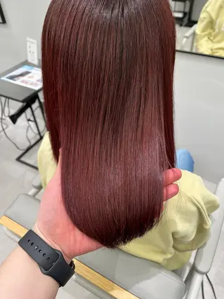 ミディアム カラー 菅 樹希弥のヘアスタイル