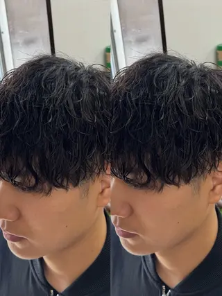 ミディアム メンズ 焼津メンズパーマ特化 大石雄生のヘアスタイル
