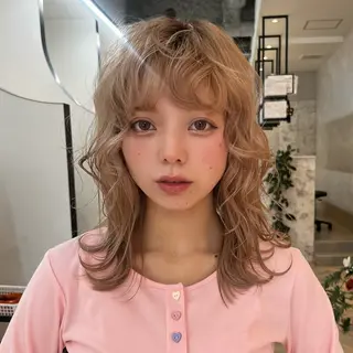 ミディアム カラー 柔らかい艶暖色 レイヤー🫧姫汝のヘアスタイル