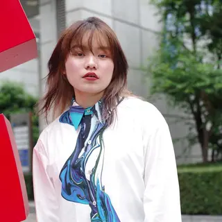ミディアム カラー パーマ ヘアアレンジ メンズ キッズ ネイル マツエク・マツパ 藤井 仁紀のヘアスタイル