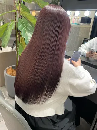 ロング カラー ムトウセイマ/ 縮毛矯正/ブリーチのヘアスタイル