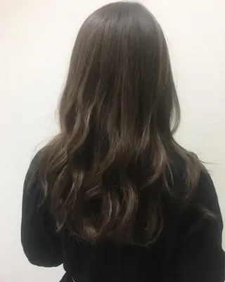 セミロング カラー 縮毛矯正クロスパーマ 益子達也のヘアスタイル