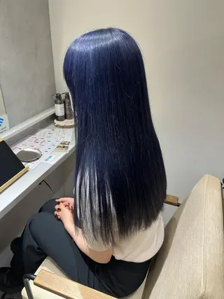 ロング カラー kanta 梅田 韓国ハイトーンのヘアスタイル