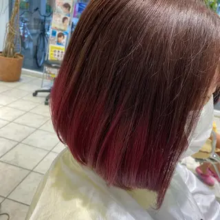 ミディアム カラー 渡邊 唯のヘアスタイル