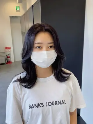 セミロング 韓国ヘア🇰🇷 スズキのヘアスタイル