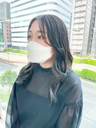 ロング カラー パーマ ヘアアレンジ メンズ キッズ ネイル マツエク・マツパ エビスザキレン／メン ズ／心斎橋🌳のヘアスタイル