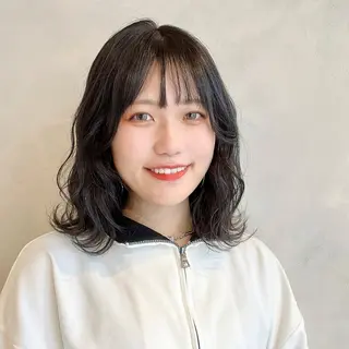 ミディアム カラー 髪質改善⌇透明感 カラー⌇川上葵のヘアスタイル