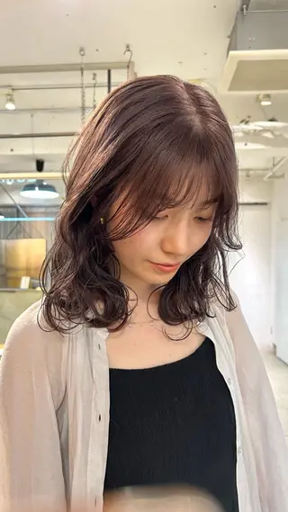 ミディアム カラー じゅわっと暖色カラー 🍊Moemiのヘアスタイル
