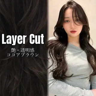 ロング 縮毛矯正・似合わせ タナカ レイヤのヘアスタイル