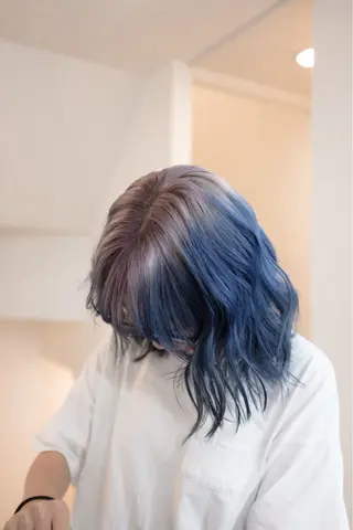 ミディアム カラー ヘアアレンジ 🦠デザインカラー/ 魚瀬あおい🦠のヘアスタイル