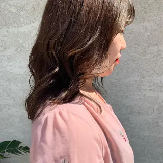 ミディアム カラー ヘアアレンジ 韓国×巻ける髪質改善 💍maki💍のヘアスタイル