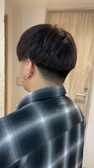 メンズ 暖色カラー/ ストレート/くるみのヘアスタイル