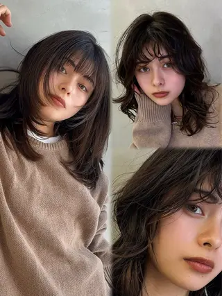 ミディアム 色気レイヤースタイル 洒落色気ヘアマサトのヘアスタイル