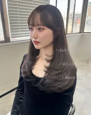 セミロング 西尾 彩那のヘアスタイル