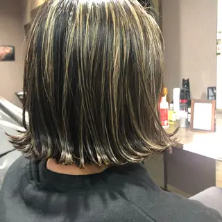 ミディアム カラー pep natsumiのヘアスタイル