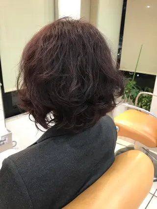 ミディアム カラー パーマ レイヤー/ハイライト /立川/赤池宏隆のヘアスタイル