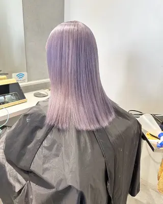 セミロング カラー kanta 梅田 韓国ハイトーンのヘアスタイル