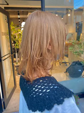 セミロング カラー ヘアアレンジ Chlan岡本 坂本のヘアスタイル