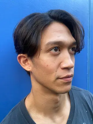 ショート メンズ 艶カラー、パーマ 祥一朗 WAWAのヘアスタイル