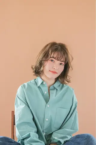 ミディアム 【完全個室】髪質改善 暖色カラー/山崎唯奈のヘアスタイル