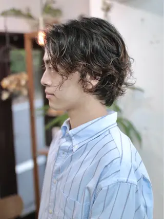 カラー パーマ メンズ 木村陸弥 似合わせ 透明感カラー🌿のヘアスタイル