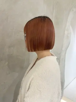 ミディアム カラー 切りっぱなしボブ/ 艶カラー/綾莉のヘアスタイル