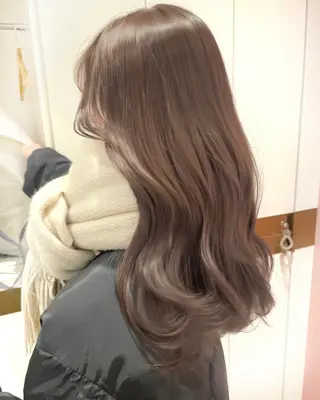 セミロング カラー ヘアアレンジ 🤎小顔レイヤー /ベージュ🤎友香のヘアスタイル