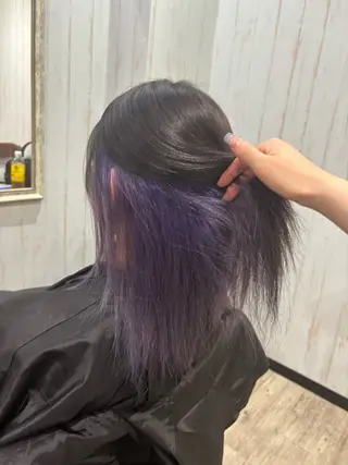 セミロング カラー リト /渋谷/ハイトーンのヘアスタイル