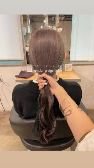 ロング カラー パーマ ヘアアレンジ メンズ キッズ ネイル マツエク・マツパ アイブロウ 透明感カラー・レイヤ ー🎀amika🎀のヘアスタイル