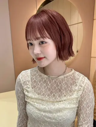 ショート カラー ヘアアレンジ GLROW大宮所属・大宮🎨高明度/カラ ー/髪質改善/ハルのヘアスタイル