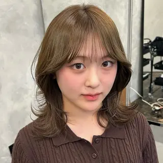 ミディアム 松川ヒナ|韓国レイヤ /耳つぼジュエリーのヘアスタイル