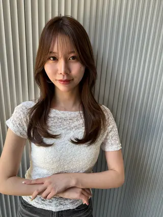 セミロング レイヤー×髪質改善 ×透明感/杉田 圭のヘアスタイル