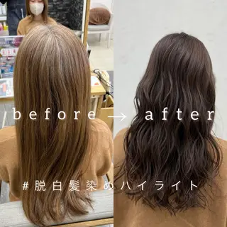 ロング カラー 太白区/白髪ぼかし ハイライト/千葉達人のヘアスタイル